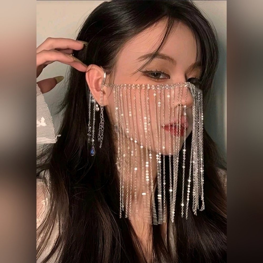 Face Veil with Tassel Jewelry - Picture 4 of 14